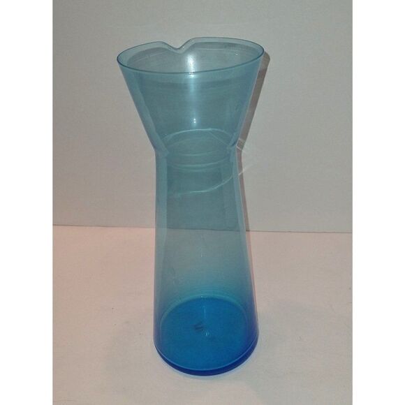 Retro Blue Glass Beaker Carafe Pitcher by Roost San Francisco 9 3/4"  tall - Picture 3 of 6